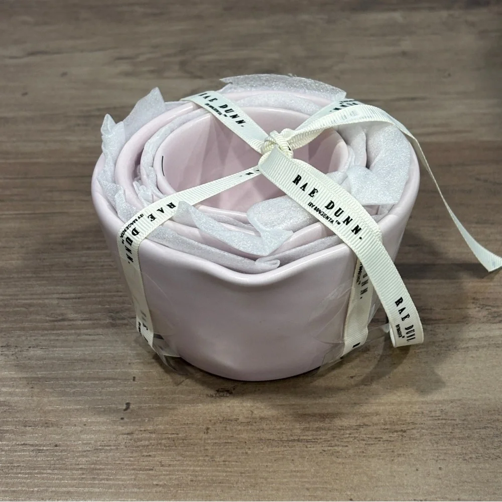 Rae‎ Dunn Pink Ceramic Stackable Measuring Cups NEW